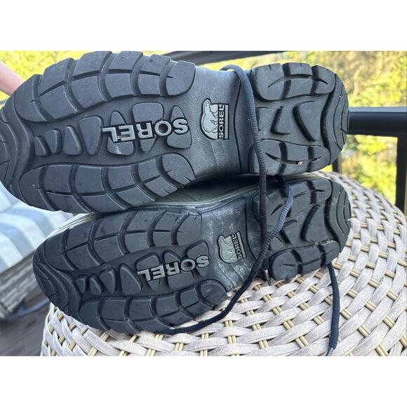 SOREL SNOWLION Black Nylon Rubber Insulated Snow BOOTS NL1082-010 Womens 9 Lined - Picture 14 of 16